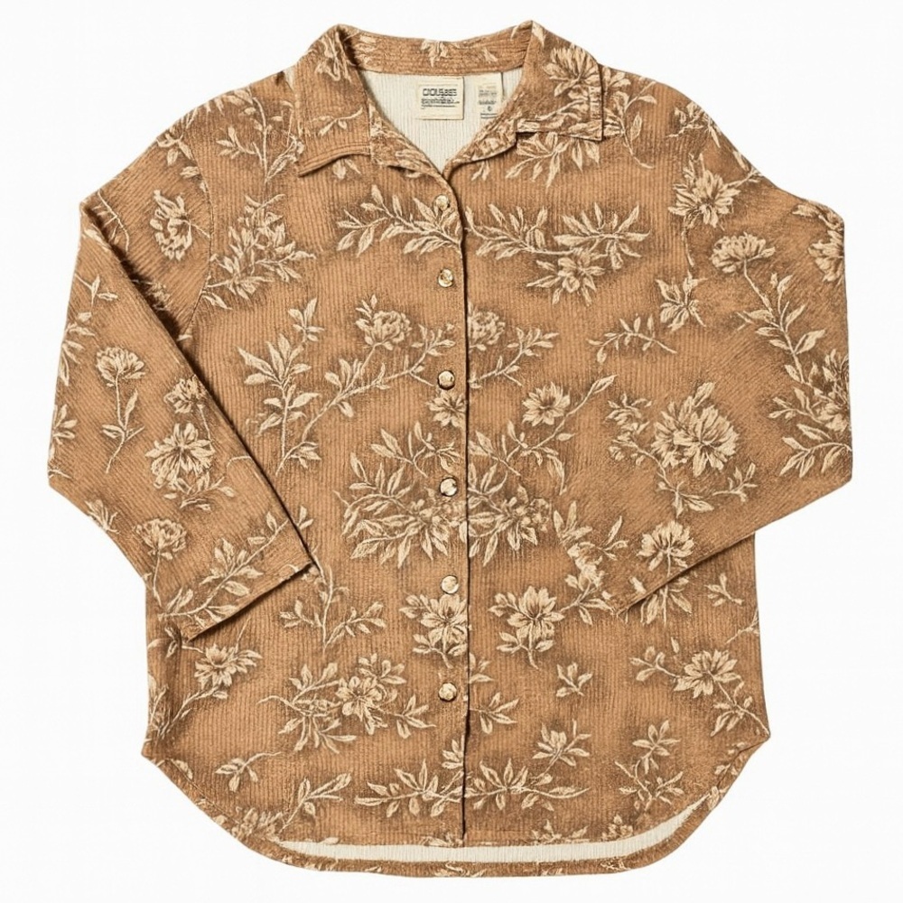 Classic Elements Long Sleeve Floral Button Down Shirt